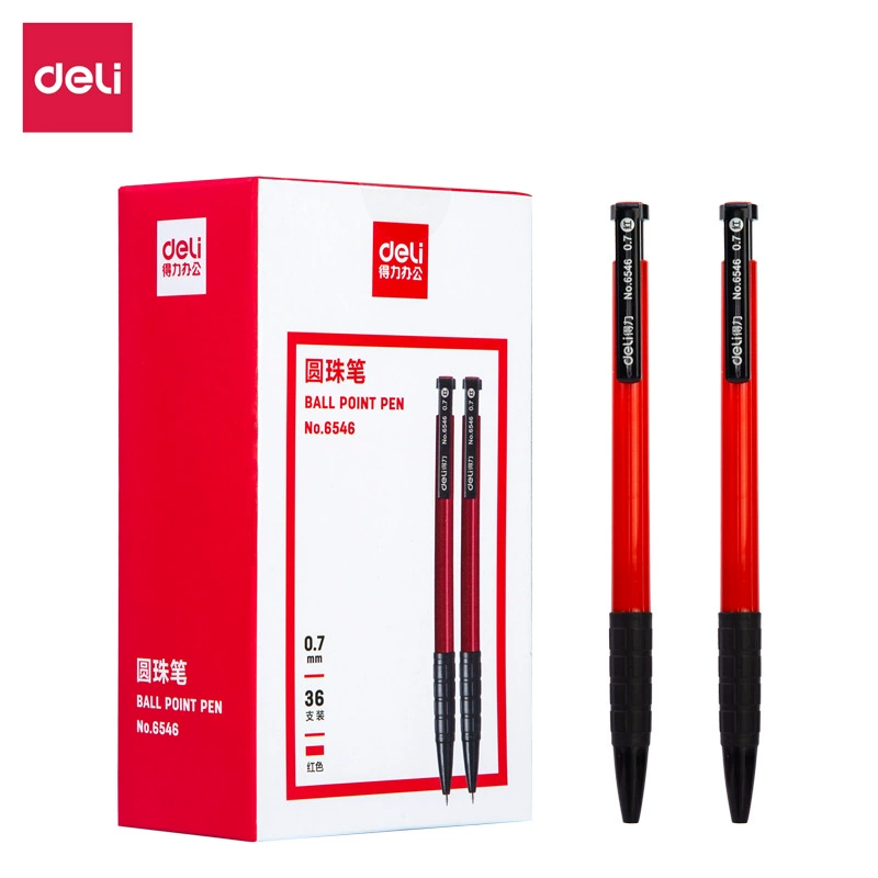 Blue red old-fashioned ballpoint pen for students for office