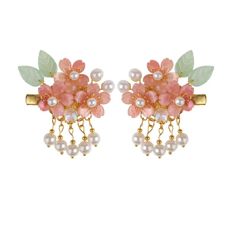 핑크 헤어 액세서리 쌍