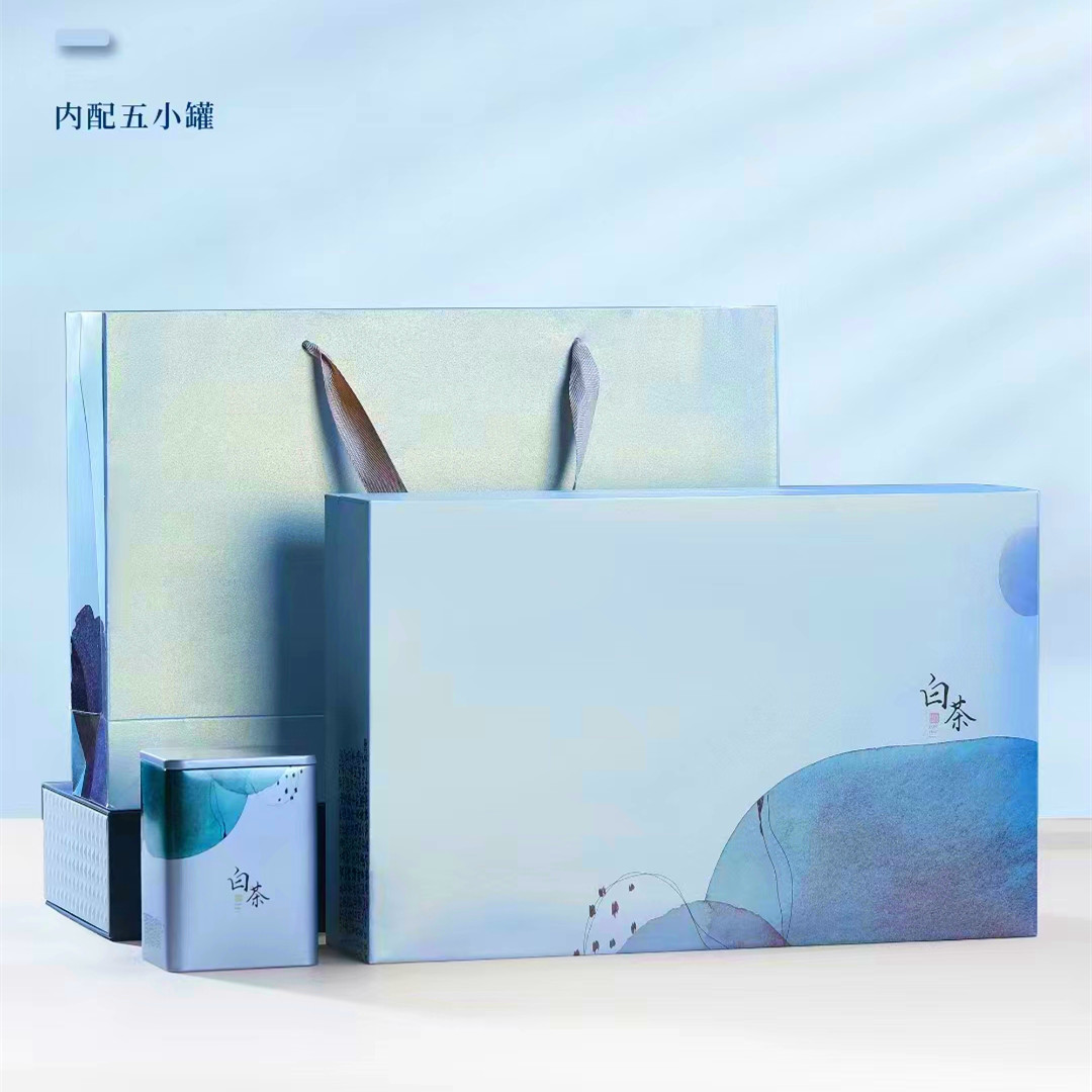 2023新款白茶一斤装茶叶包装盒空盒内置5罐