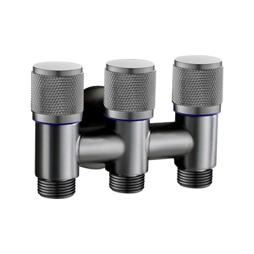 Special automatic water shut-off valve for washing machine faucet angle valve, one-in-three-out, multi-function three-control four-way distribution valve