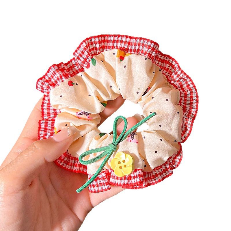 Dulce lazo de lazo de intestino grueso lazo de cabello de bola femenina cuerda de cabello 2025 nueva cuerda de cabeza alta elástica banda de goma accesorios para el cabello