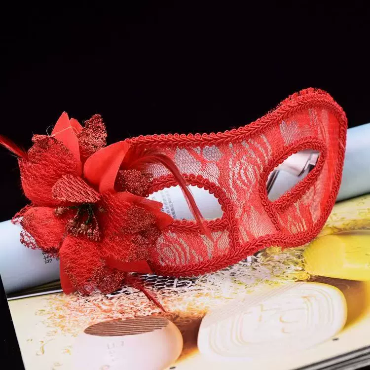 圣诞节蕾丝面具儿童全脸男化妆舞会面具女半脸成人派对万圣节道具