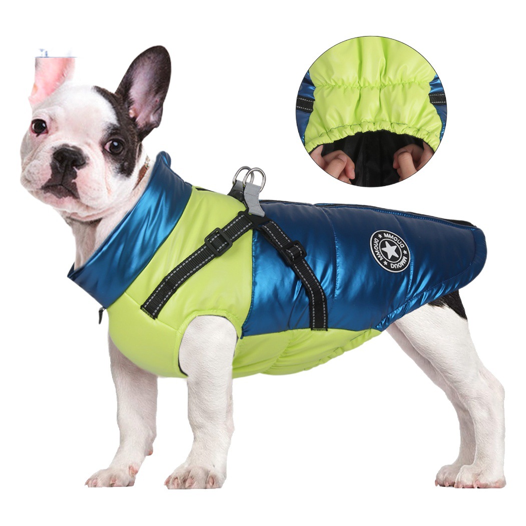 Nueva ropa para perros de otoño e invierno, ropa acolchada para perros pequeños y medianos gruesos, ropa acolchada para perros abrigada y a prueba de frío, ropa reflectante para mascotas