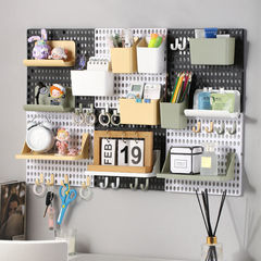 Perforated board desktop storage rack office workstation decorative partition home dormitory storage shelf desk display rack