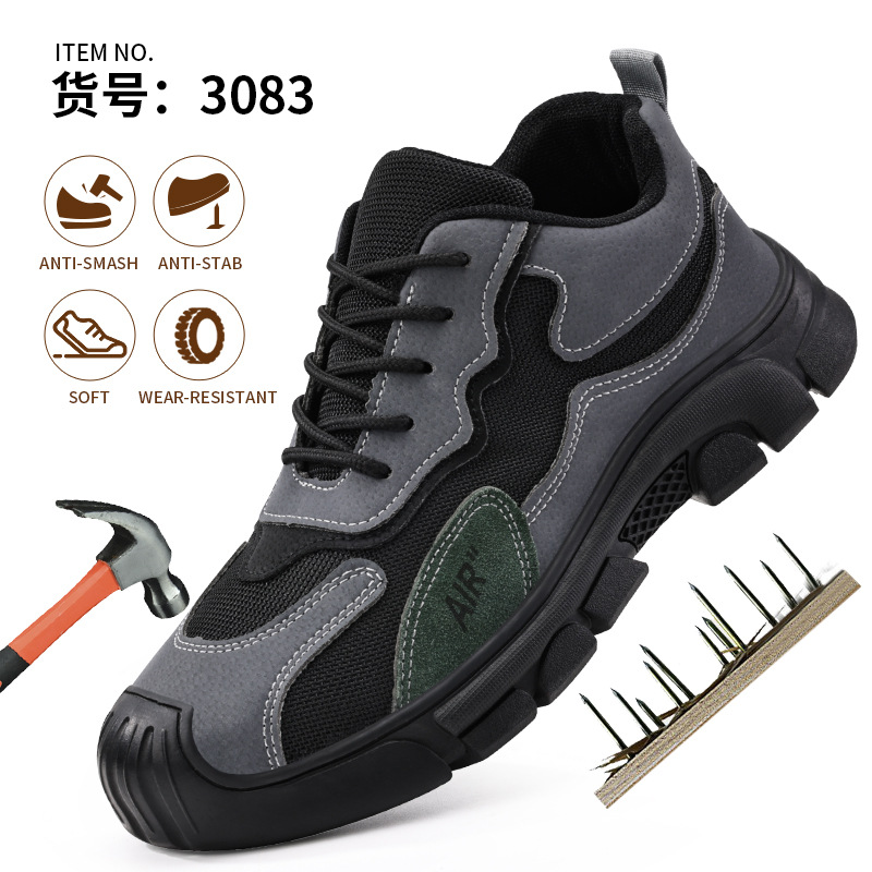 Zapatos de protección laboral anti-Smashing anti-piercing estándar europeo puntera de acero zapatos de trabajo de protección de seguridad para hombres cuatro estaciones cómodas ventas directas de fábrica image 9