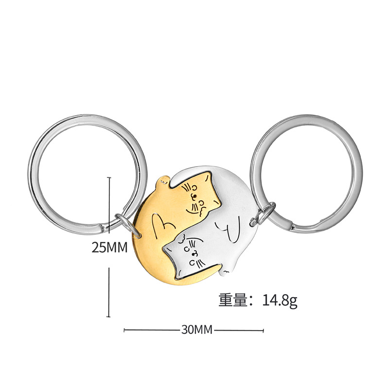 Estilo De Dibujos Animados Lindo Gato Acero Inoxidable 201 Día De San Valentín Unisexo Llaveros display picture 1