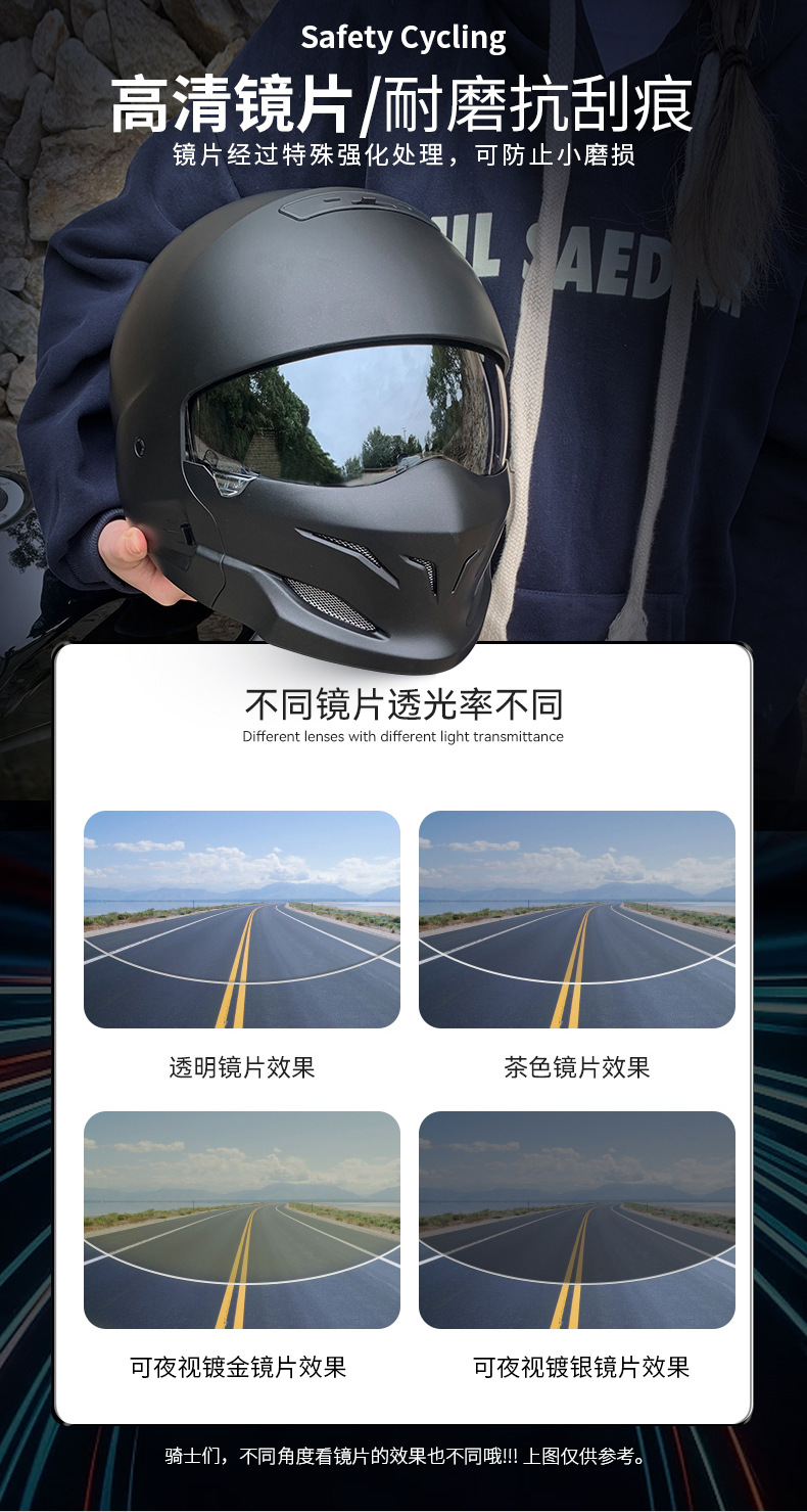 Scorpion Generation One Combination Helmet 3C/Dot Certified, Can Be Equipped with Bluetooth, Suitable for Motorcycles, Electric Vehicles, and Retro Helmets