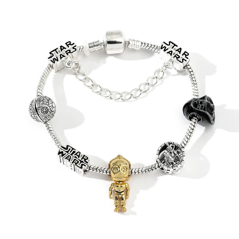 Cross-Border European and American Movie Peripherals Star Wars Pandora Beaded Bracelet Jewelry Wholesale