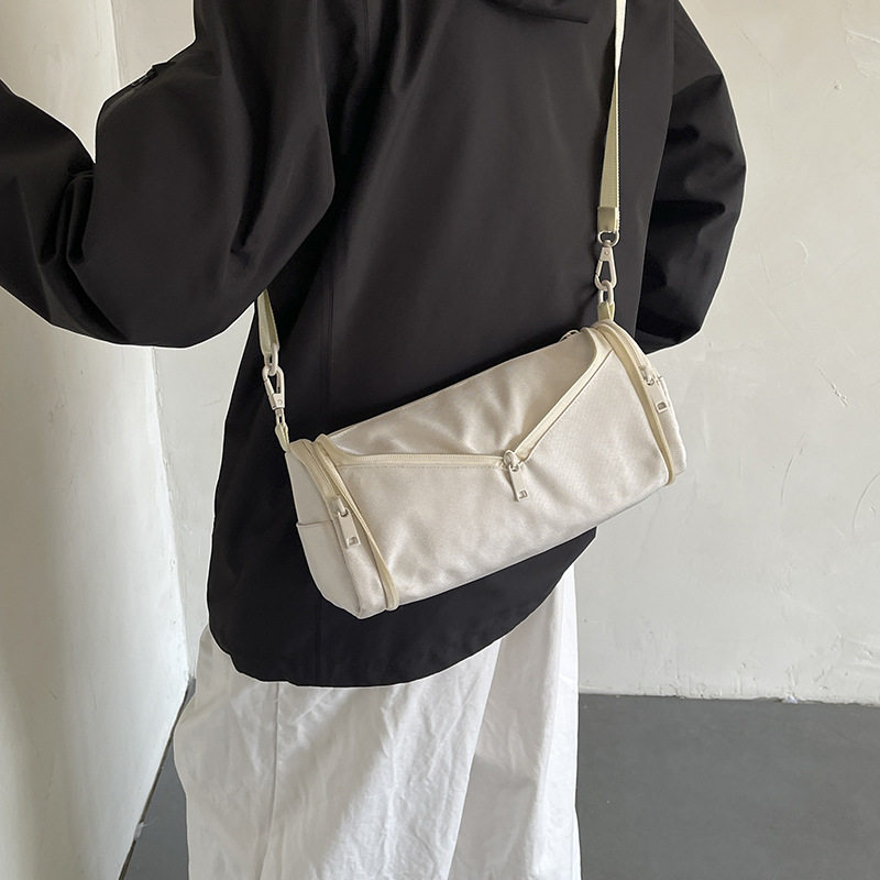 Túi đeo chéo nữ cỡ lớn thiết kế tối giản phong cách Hàn Quốc, chất liệu nylon nhẹ, nhiều ngăn tiện dụng — Cây trumpet xanh, Hồng Trumpet, Màu cà phê Trumpet, Trumpet xanh đậm chi tiết 42