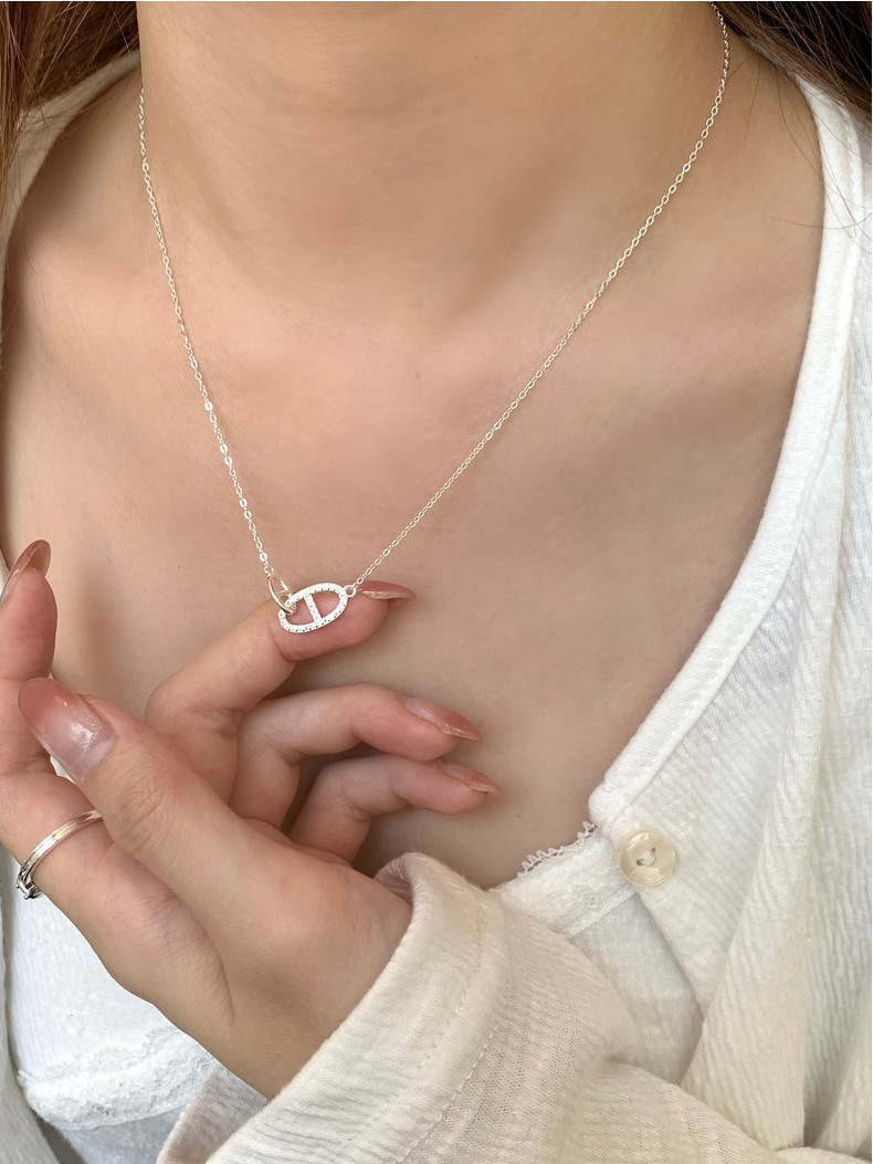 S925 Sterling Silver Flower Necklace Women Elegant
