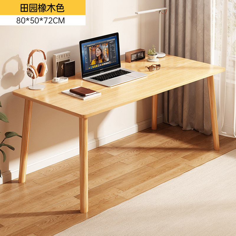 Escritorio rectangular simple para computadora, ideal para viviendas de alquiler, dormitorio, oficina en casa, escritorio de estudio para niñas.