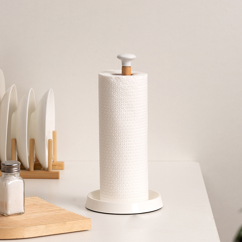 Creative Hooded Table Paper Towel Holder Punch-free Vertical Kitchen Paper Holder Paper Towel Rack Roll Paper Rack Storage Rack