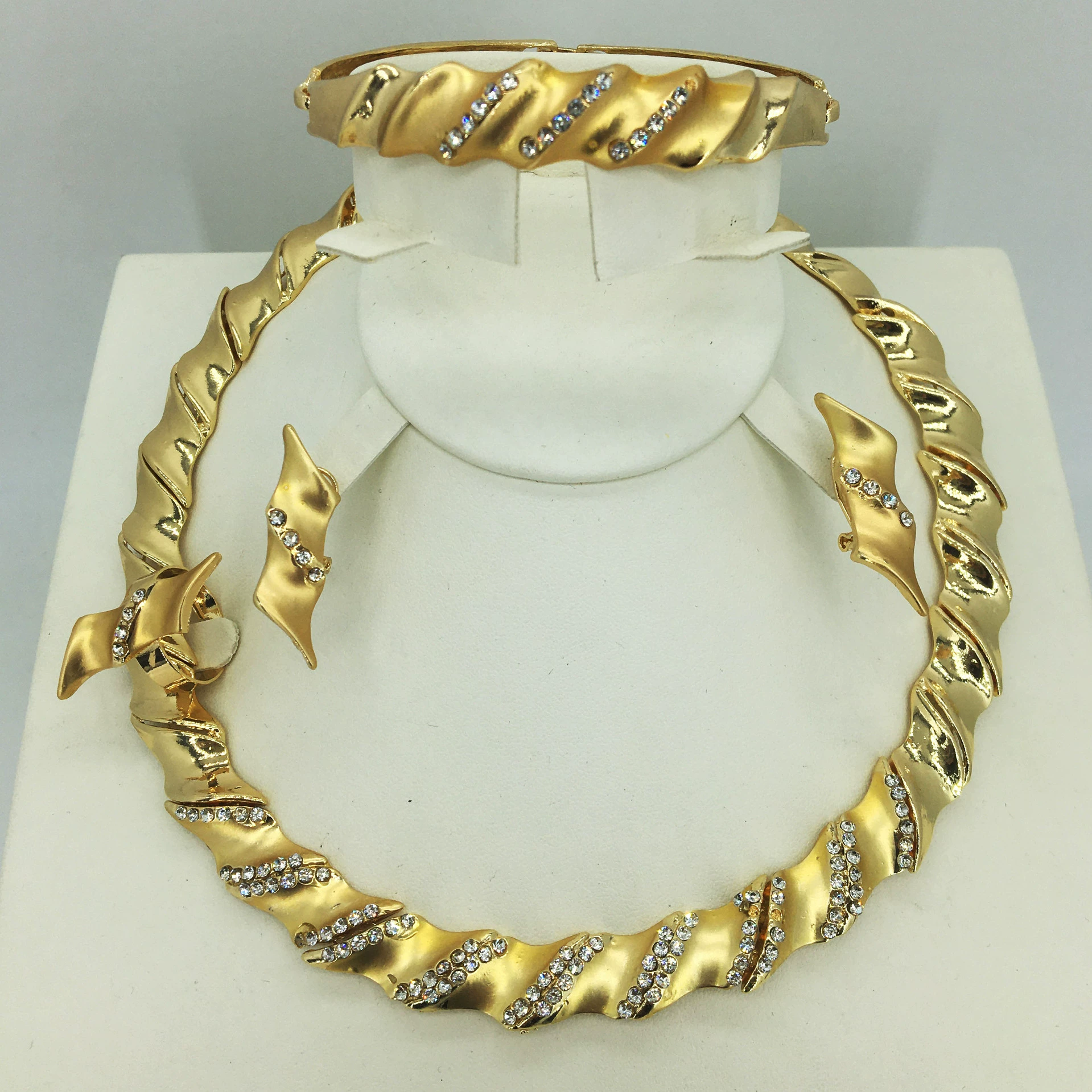 High-end set, necklace for bride, jewelry, European style, 4 piece set, Birthday gift