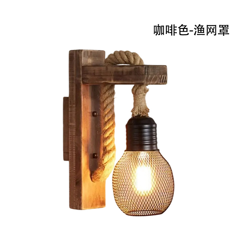 American country retro cafetería pasillo restaurante bar creativo madera madera lámpara de pared