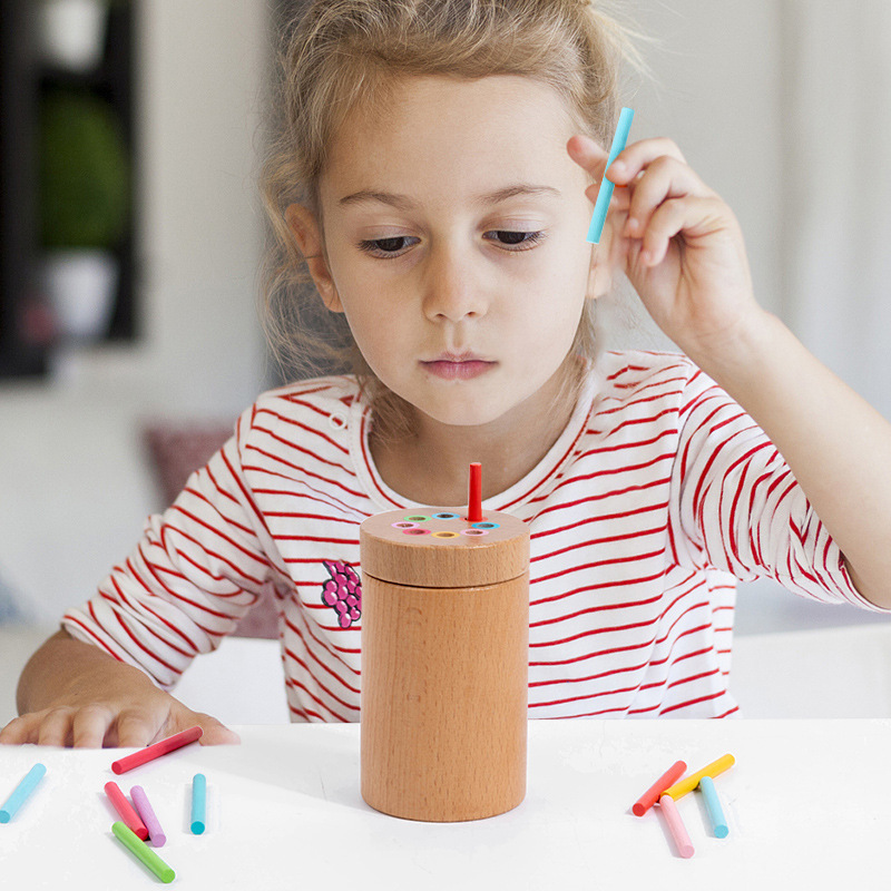 Puzzle infantil taza de clasificación de color 1 - 3 años de edad cognitivo de color infantil Montserrat clasificador de juguetes de barril image 3