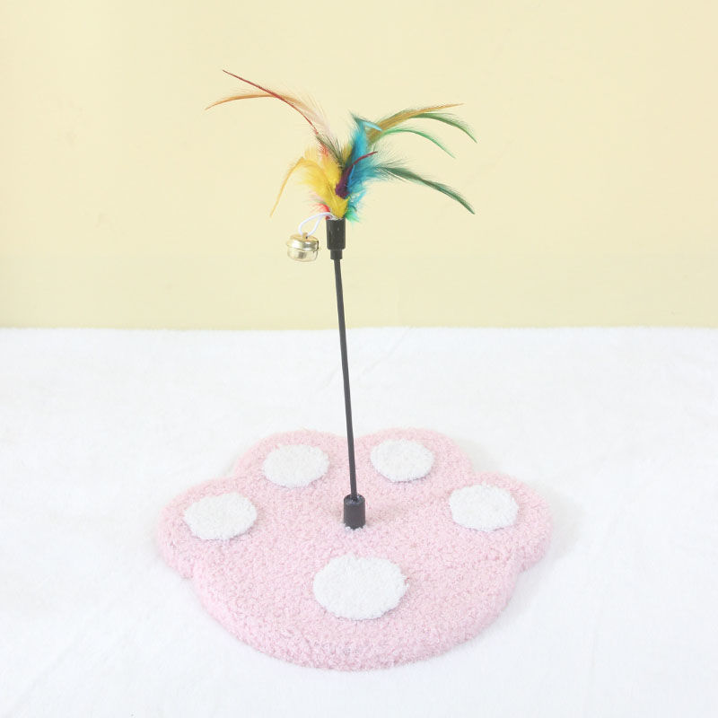 핑크 발 프린트 벨 웃긴 고양이 모델 25*22*26