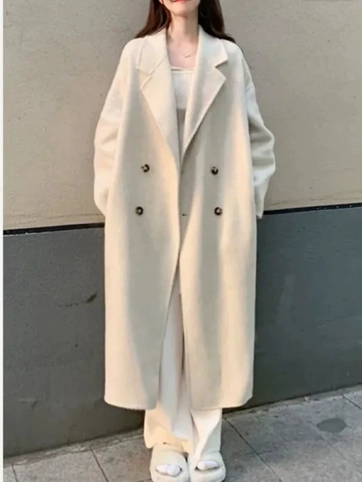 Демисезонное пальто, трэнч для подростков, длинноеOversized, шерстяная смесь