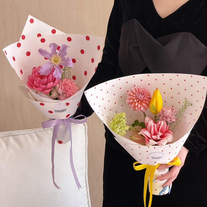 [520 y nuevo producto del Día de la Madre] paquete de papel de embalaje de flores frescas serie de ondas de ondas de Han DiDi materiales de papel de envoltura dulce