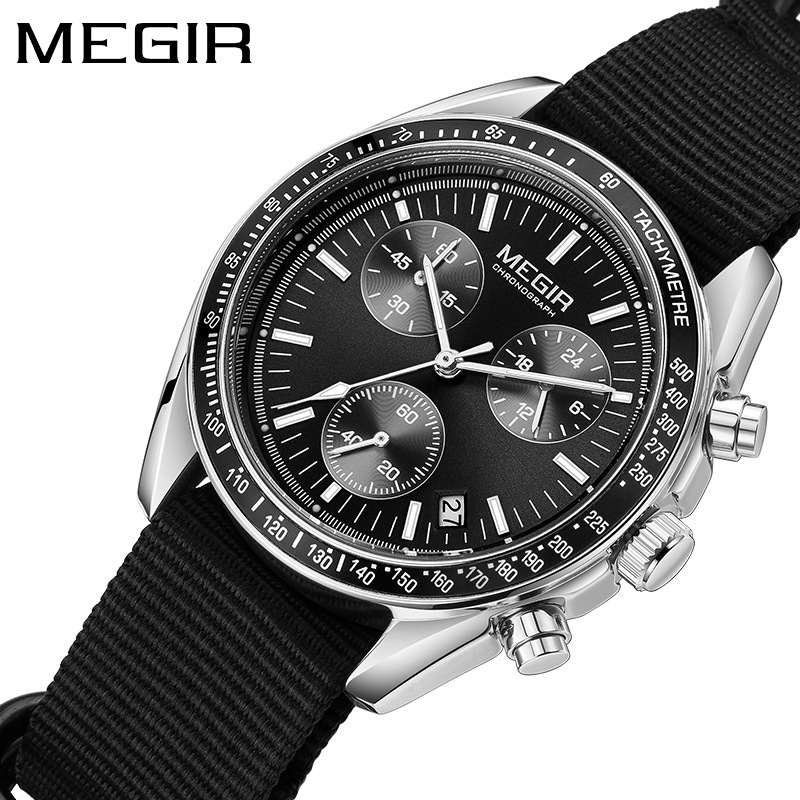 Reloj cronógrafo multifuncional para hombre, de lona, estilo lujoso/resistente para negocios, resistente al agua, de cuarzo, nuevo con etiquetas._voghion.com
