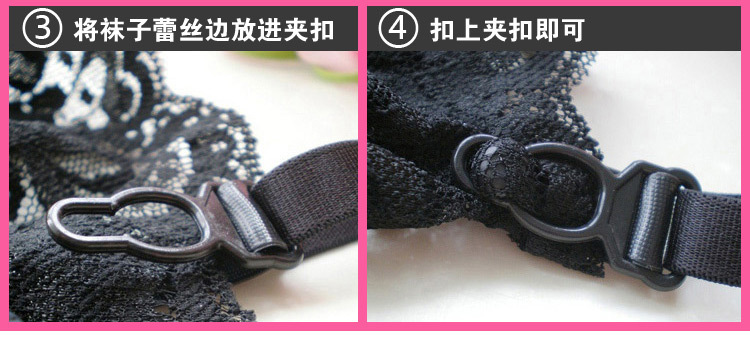 Lace Garter Belt with Stockings Three-Piece Set, Plus Size Pink Lingerie — detail image 18