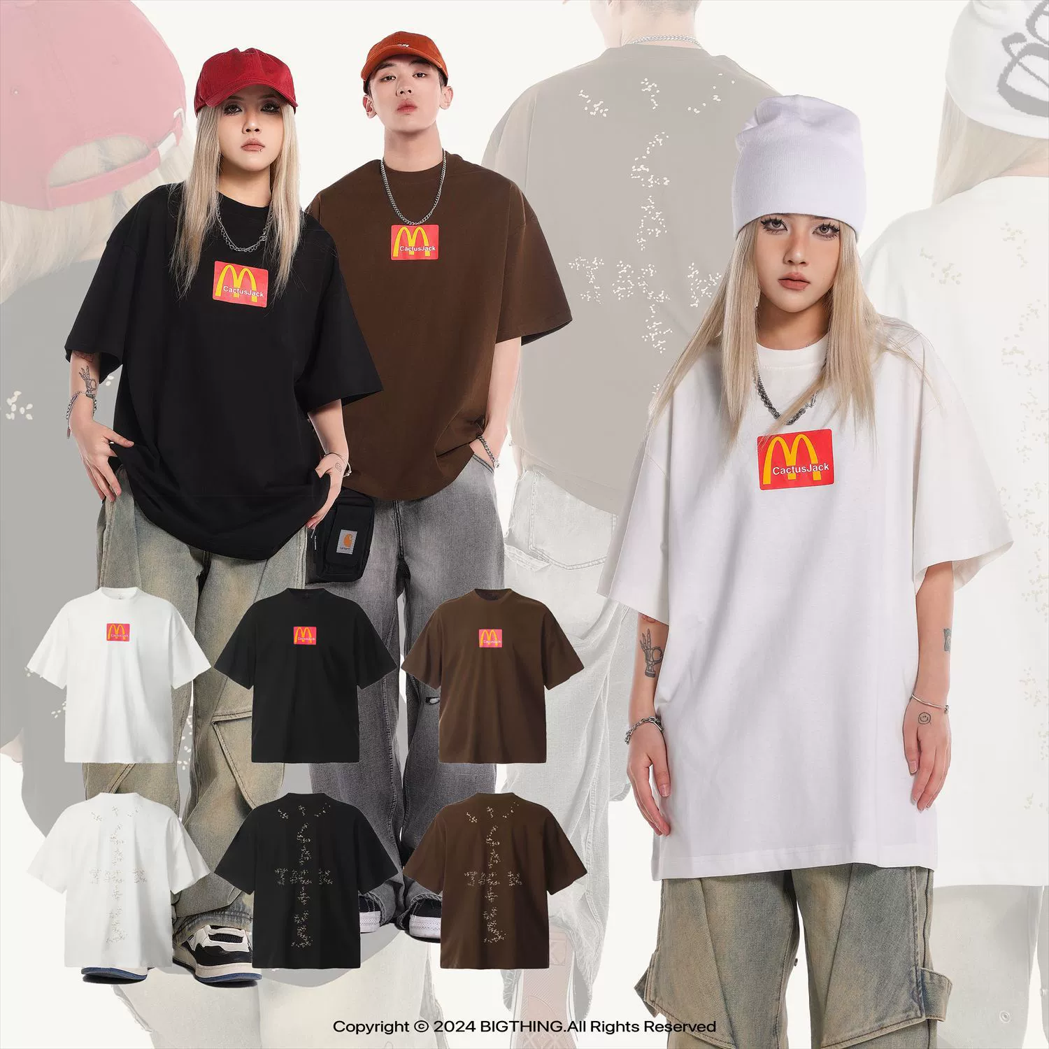 BIGTHING M шрифт коопечатная футболка TS с пенистым принтом TRAVIS SCOTT High Street Chaoi свободный короткий рукав