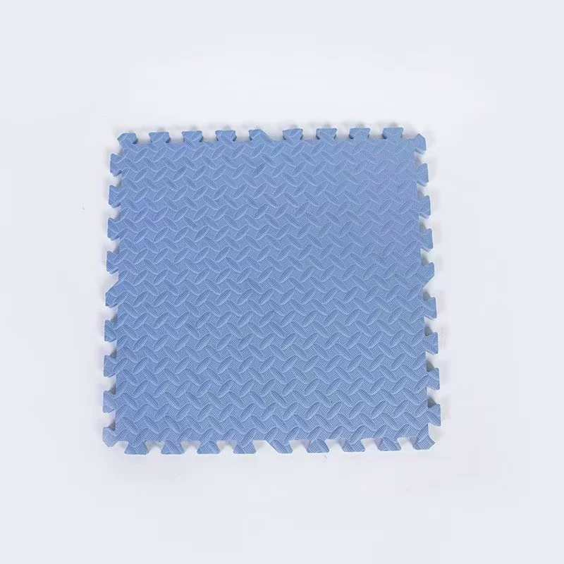 Thickened foam interlocking floor mat for crawling and playtime; soft, non-slip leaf-pattern tiles