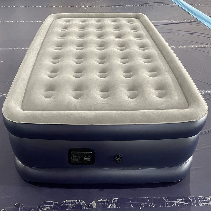 В наличии заводские прямые поставки для дома на открытом воздухе ПВХ флокирующая кровать одиночный двойной широкий надувной матрас складная надувная подушка
