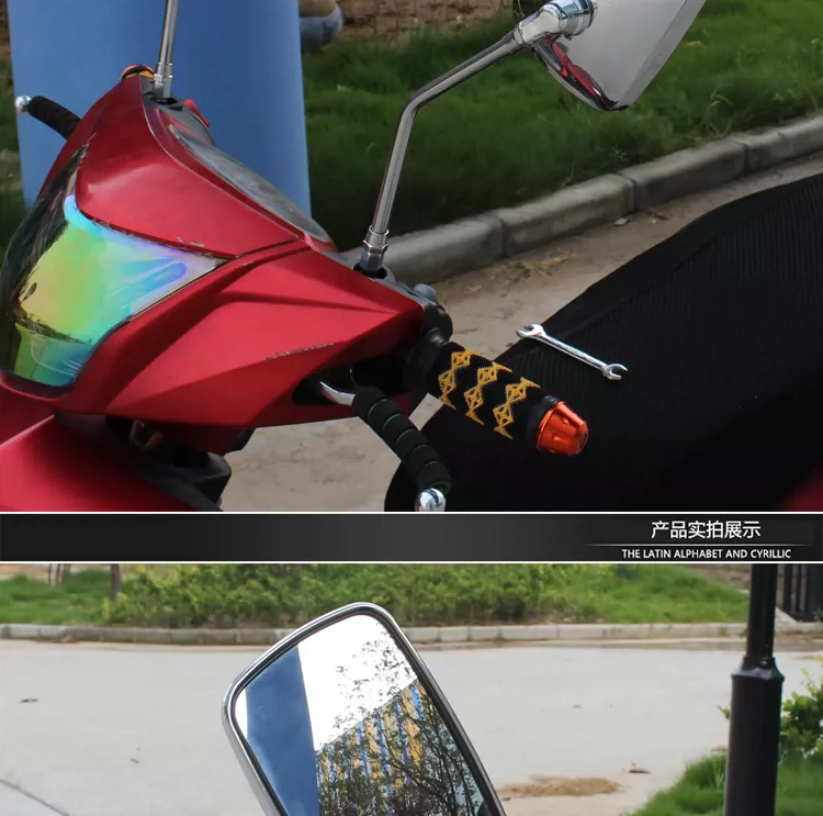 Rearview Mirror for Electric Scooter, Motorcycle Modification, Electroplated 10mm Wide-Angle Reflector for Tricycle