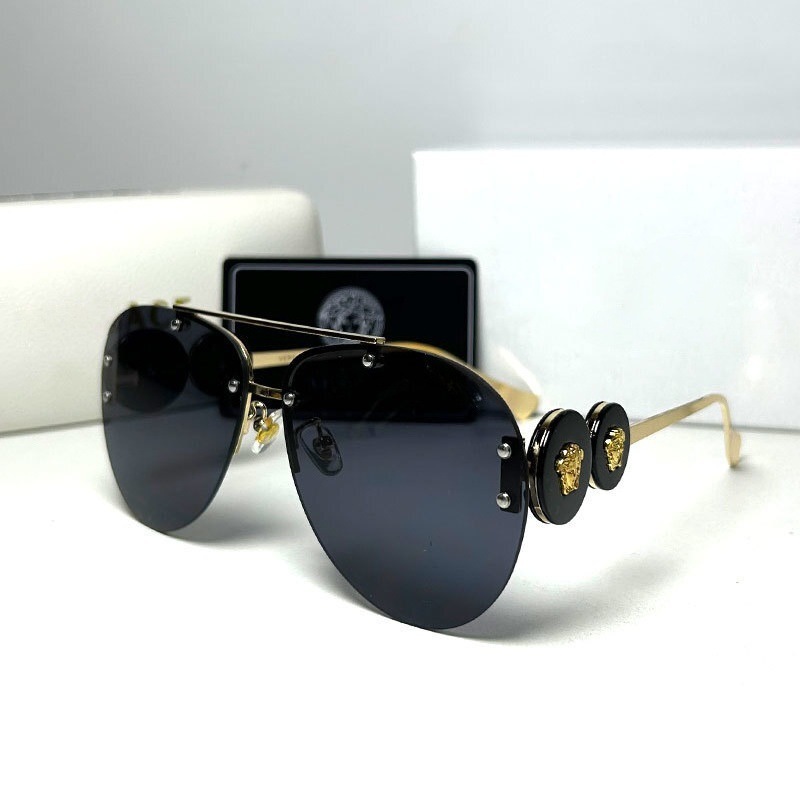 New foreign trade model sunglasses, fashionable and trendy large-frame sunglasses for women, metal style, UV protection, available for wholesale 3922