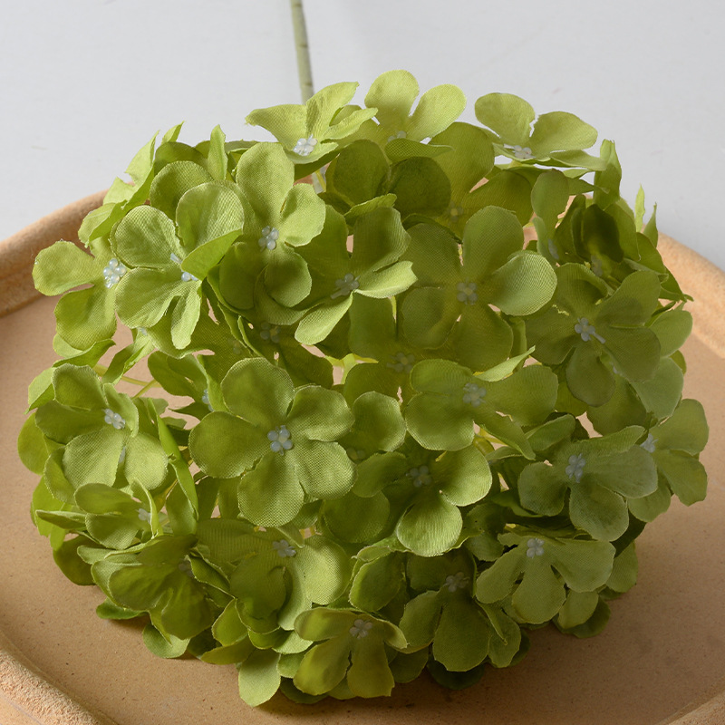 Piruleta de boda de hortensias de simulación, sentido avanzado, hortensias, auditorio de bodas, hileras de flores falsas, arreglo de pared de flores, hileras de flores
