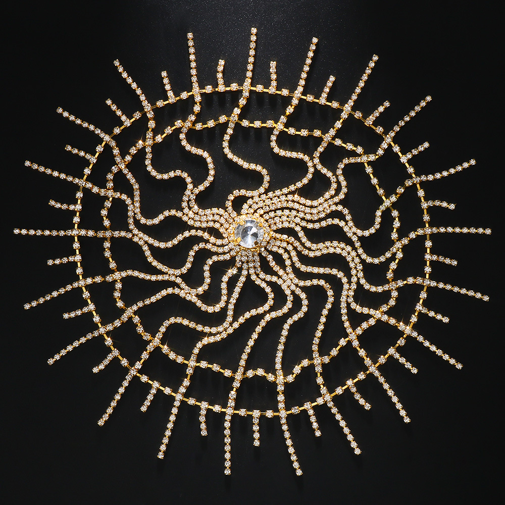 Borla de moda transfronteriza Cadena de pelo personalidad femenina rhinestone brillante borla irregular Accesorios para el cabello tocado Cadena de pelo