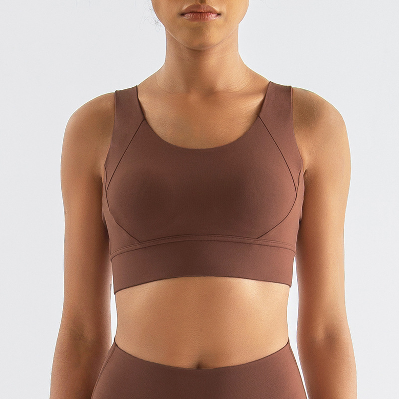 ropa interior deportiva personalizada fija cojín de pecho corrida amortiguamiento deportivo sujetador de acondicionamiento físico amortiguamiento convergente ropa interior de belleza cruzada espalda