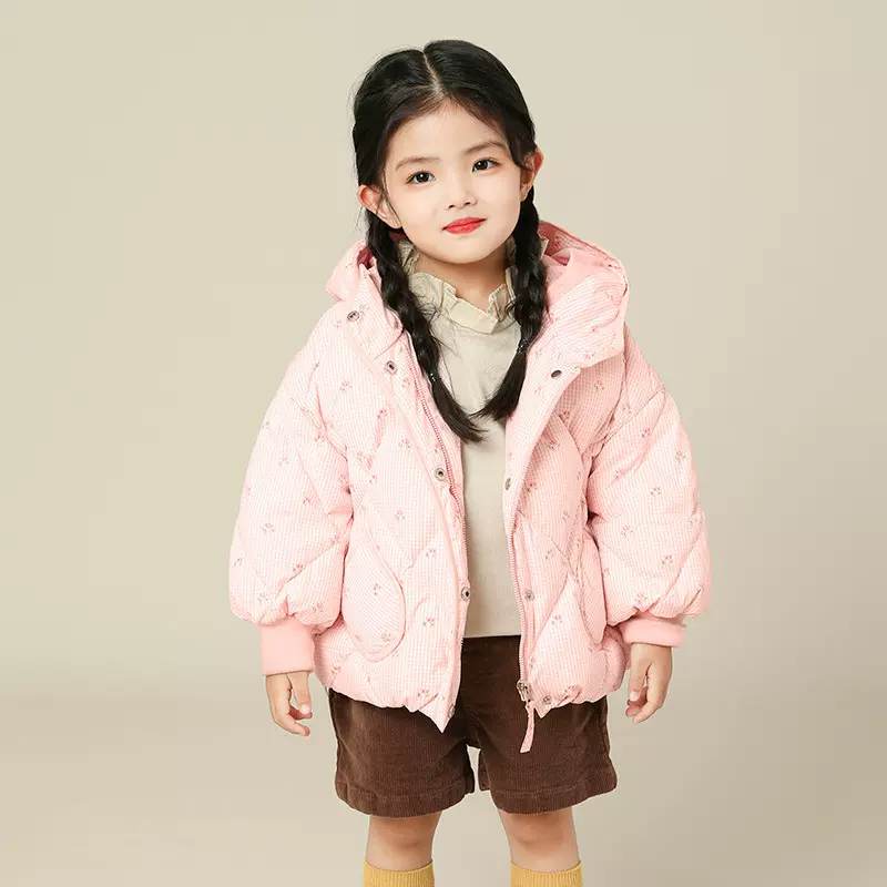 儿童羽绒服短款冬季白鸭绒宝宝羽绒服女童加厚保暖90绒外套2211