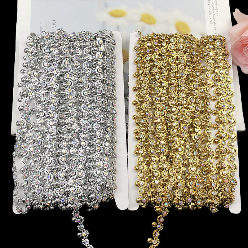 傣族景颇族民族手缝装饰服装饰品镶边水钻傣族服装花边闪钻辅料链