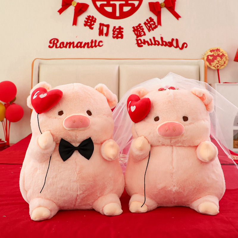 婚庆压床猪猪公仔娃娃情侣一对结婚礼物新婚喜娃婚房布置婚庆布置|undefined