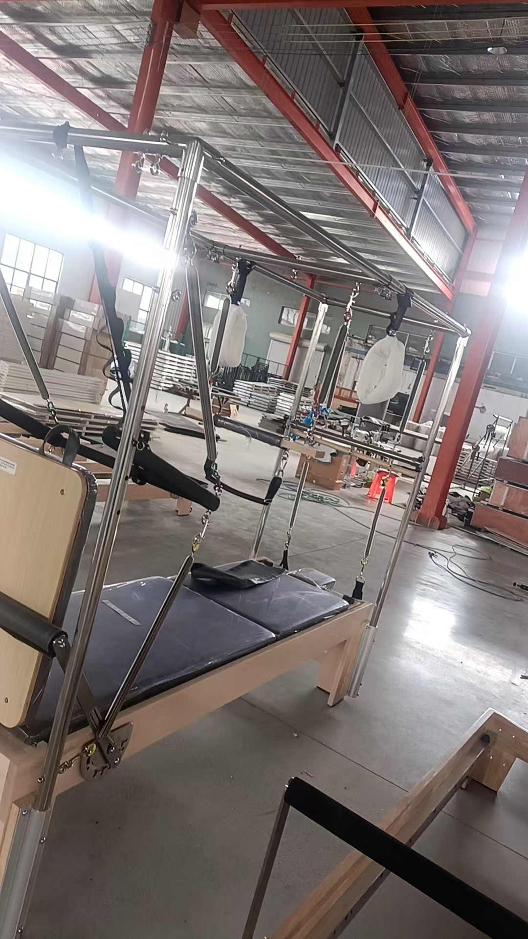 Cama de Pilates de Madera de Arce para Estudio de Yoga, Entrenamiento Personal, Equipo Grande, Escalera, Cubo, Silla de Pilates Estable, Corrector, Juego de Cinco Piezas