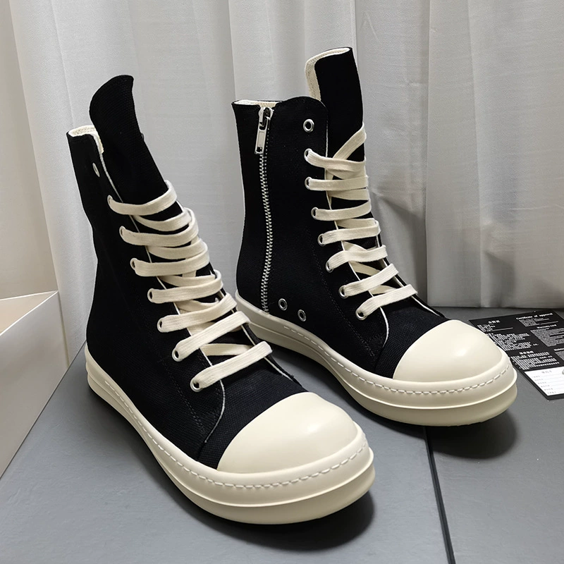 Unisex platform canvas high-top sneakers detail 4
