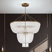 现代简约浪漫水晶吊灯法式轻奢复古卧室餐厅别墅客厅酒店大堂灯具