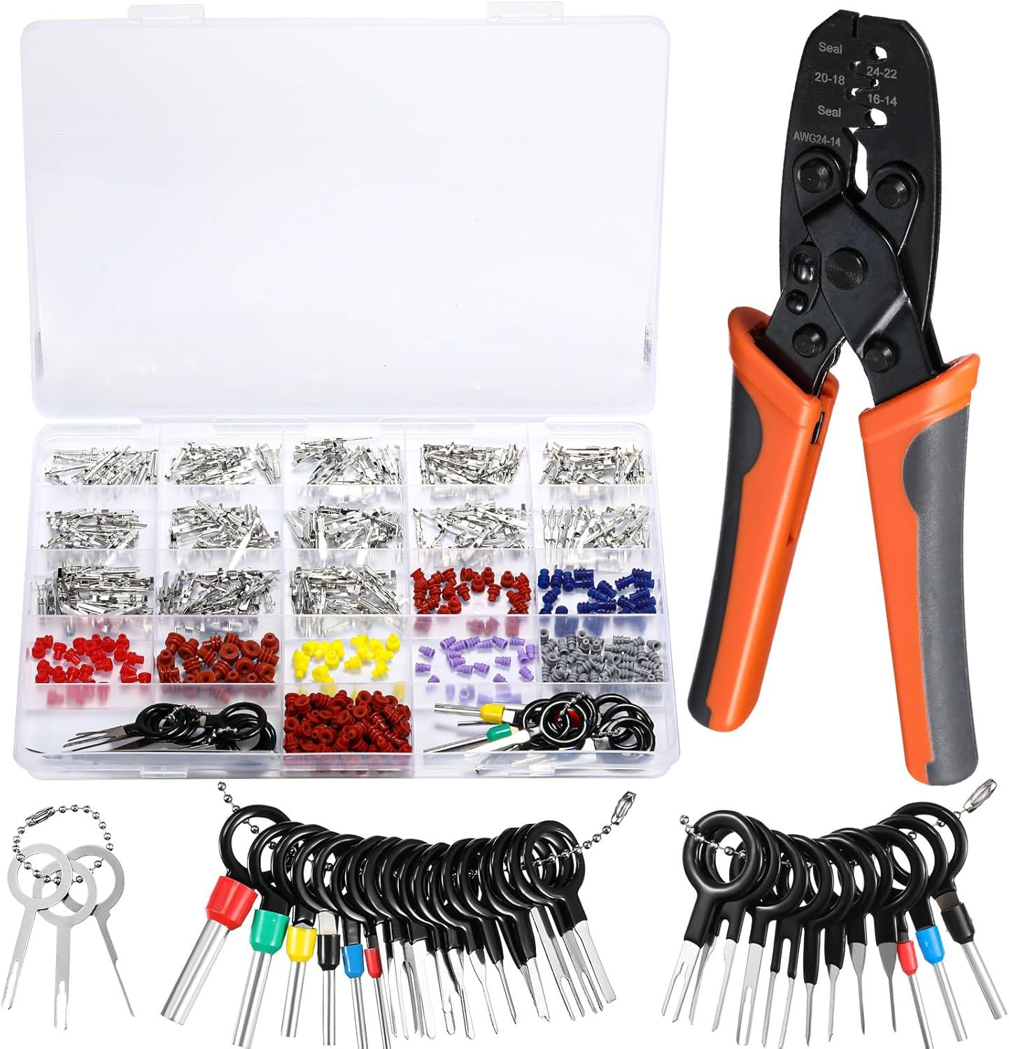 Mootycapa 601 件汽车电线端子销连接器套件 1\/1.5\/1.8\/2.2\/2