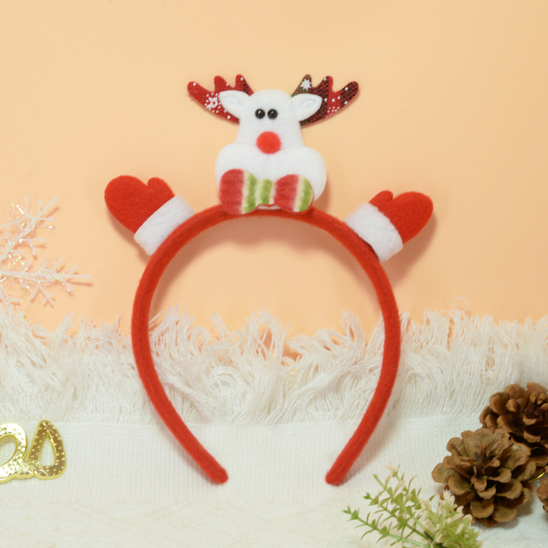 Adorable cabello de Navidad corno de ciervo cinco estrellas cabeza de banda de cabello de Navidad para niños corpos de cabello de decoración accesorios clipes de cabello