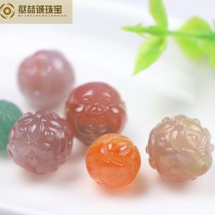 Natural salt source agate four-leaf clover Maitreya accessories jewelry small drop string diy design factory wholesale