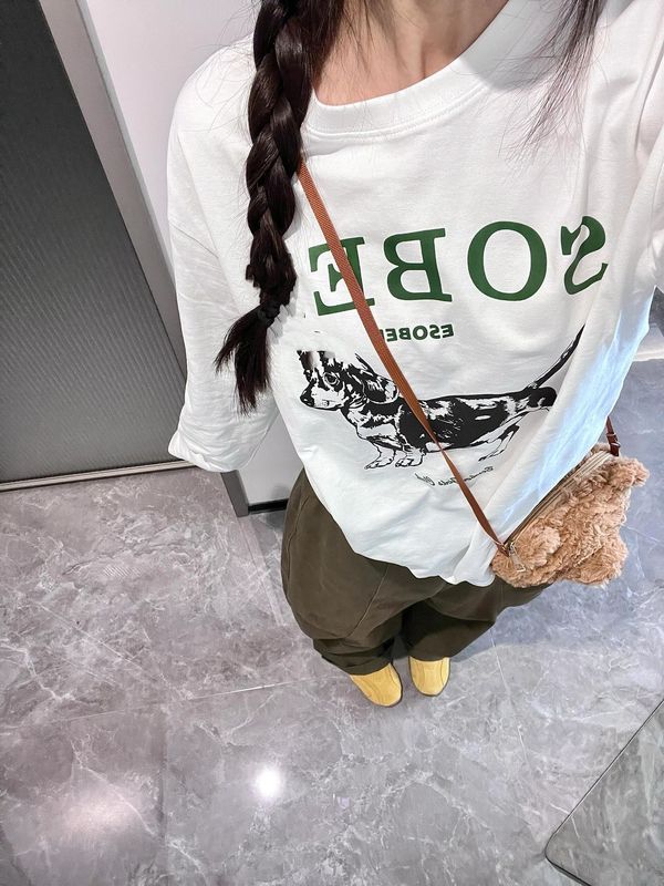 【200克纯棉后包领】美式复古宽松长袖白色t恤女春秋设计感小众上|undefined