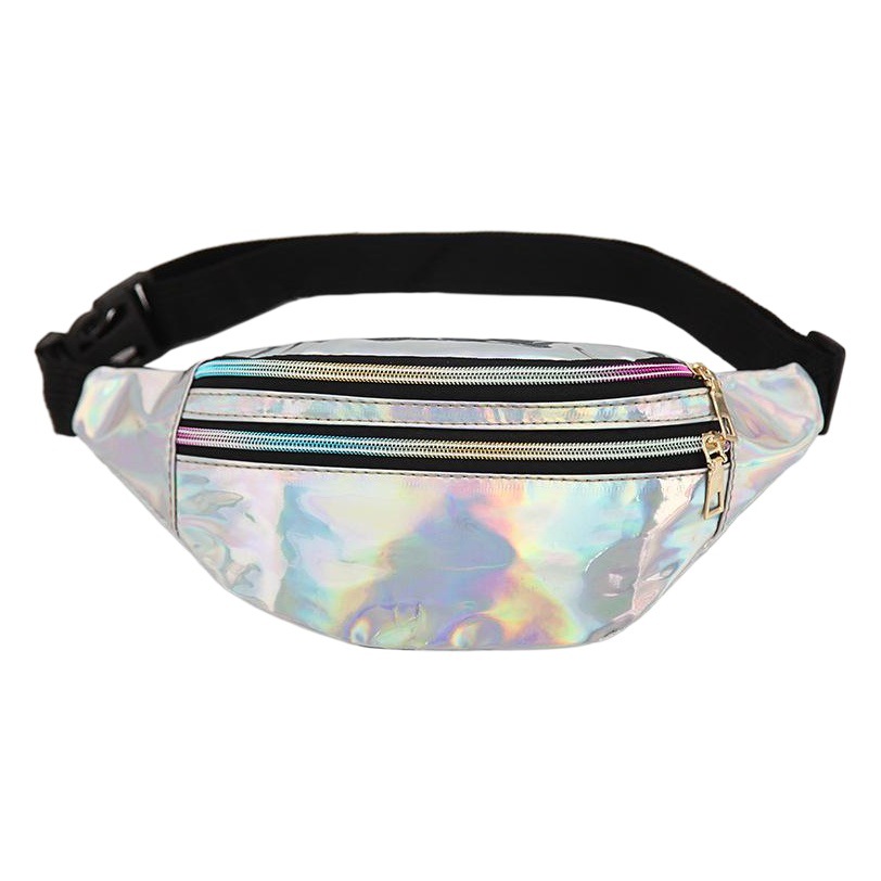 Men's and Women's New Laser Waist Bag, Multifunctional Chest Bag, Single Shoulder Crossbody Outdoor Sports Waist Bag, Foreign Trade Wholesale, Glossy Surface