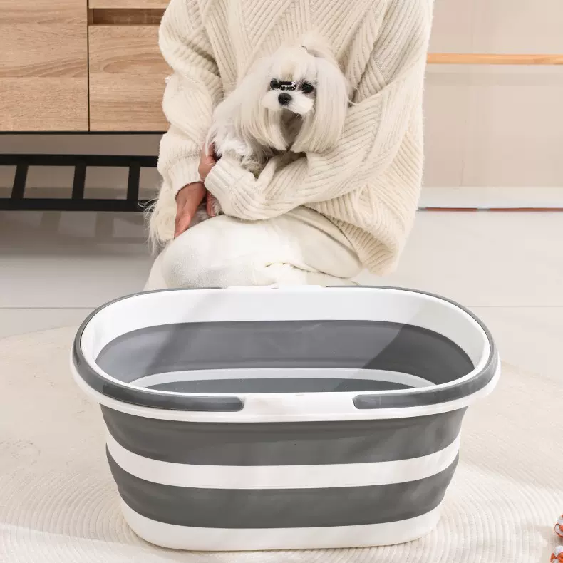 跨境户外露营便携收纳带轮衣物折叠及脏衣篮家用壁挂浴室狗狗洗澡