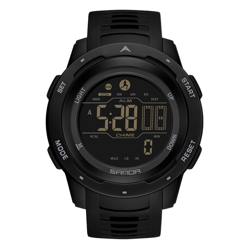 Sanda calorías podómetro reloj despertador impermeable multifuncional montañismo viento militar a prueba de golpes inteligente hombres y mujeres reloj