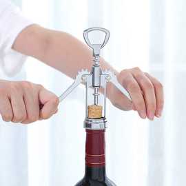 跨境电商锌合金红酒开瓶器多功能手动开瓶器二合一葡萄啤酒启子器
