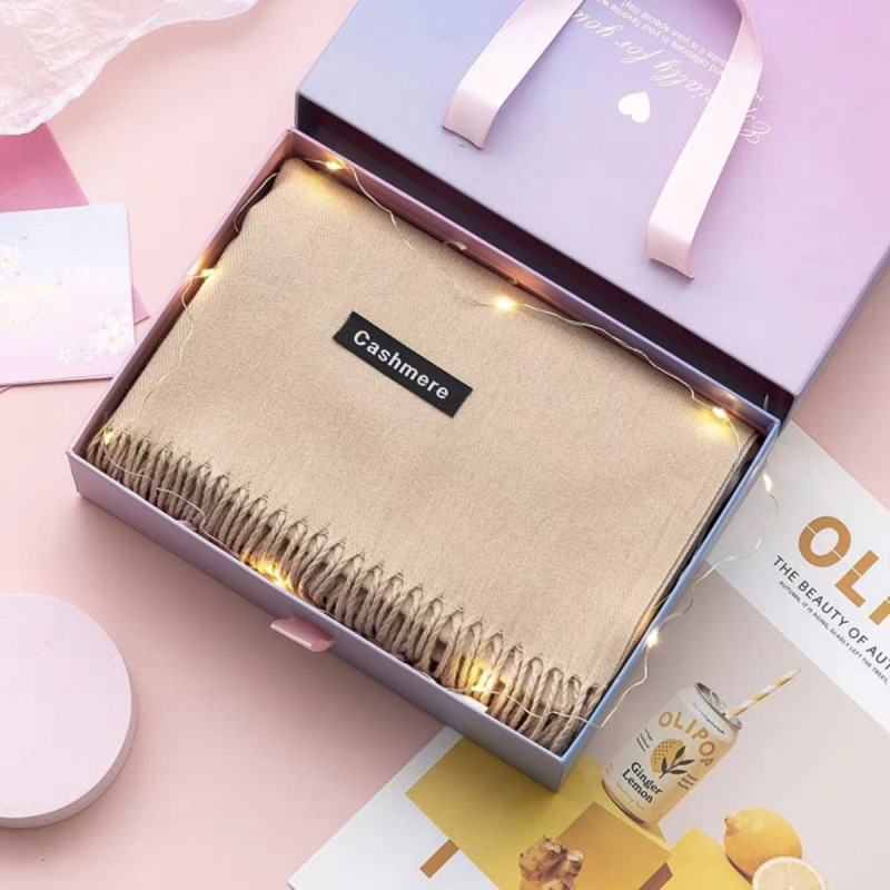 Camel scarf + brooch