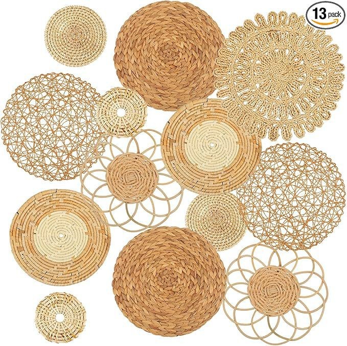 Decoraciones de pared de paja para el hogar, estilo étnico, estilo marroquí, tapices de pared, estilo natural hecho a mano