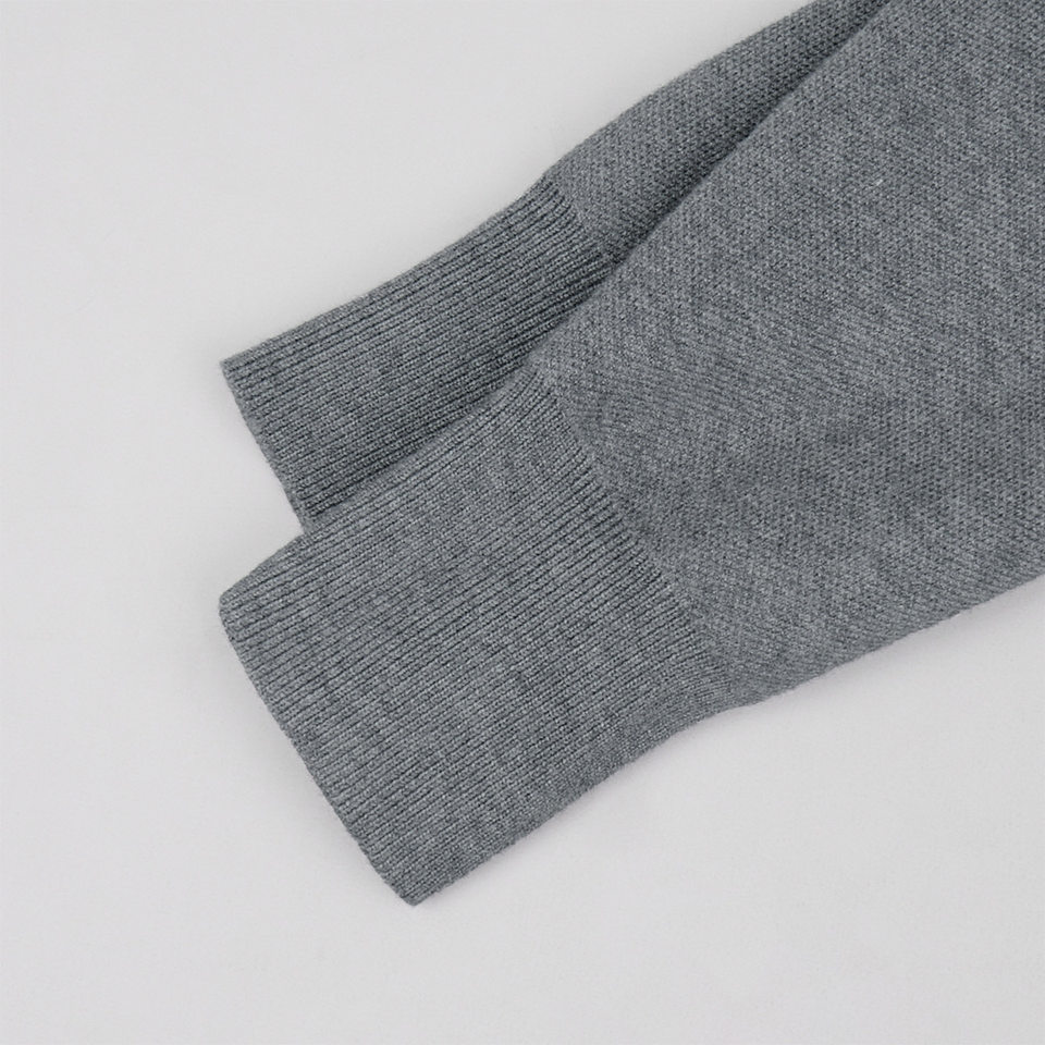 Bộ đầm dệt kim nữ gồm áo cardigan cài nút dáng ôm và quần ống đứng — Màu be, màu xám chi tiết 25