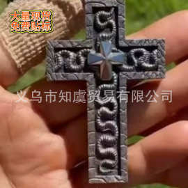 跨境新品爆品Exquisite Silver Cross Pendant 精美十字架吊坠
